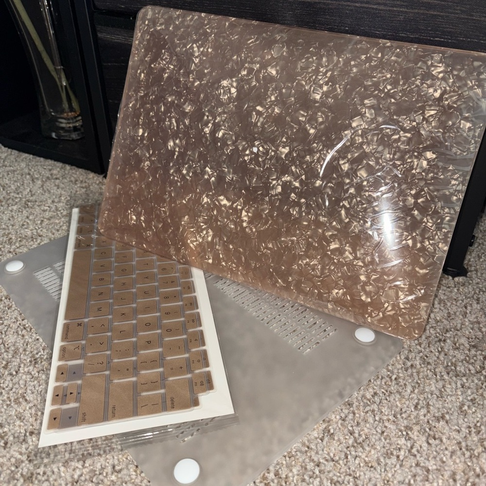 Gold Marble MacBook Case with Keyboard Cover